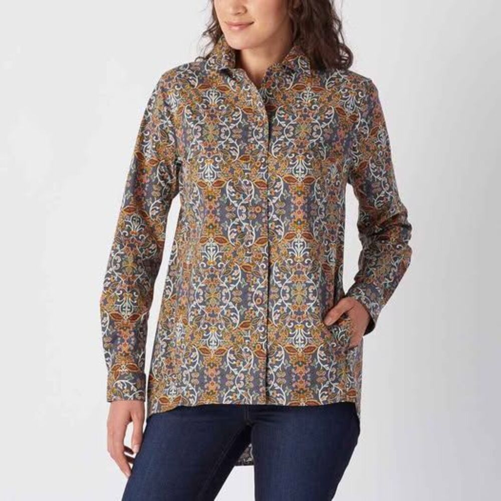 Duluth Trading Women's Cotton Poplin Modern Tunic size XL EUC